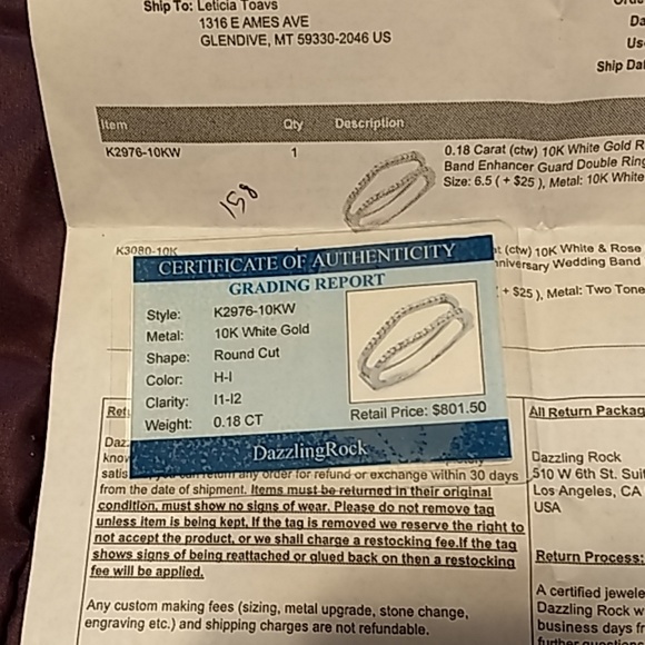 Women's wedding band-size 6.5 - Picture 3 of 3